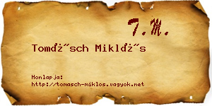 Tomásch Miklós névjegykártya