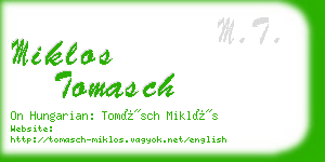 miklos tomasch business card